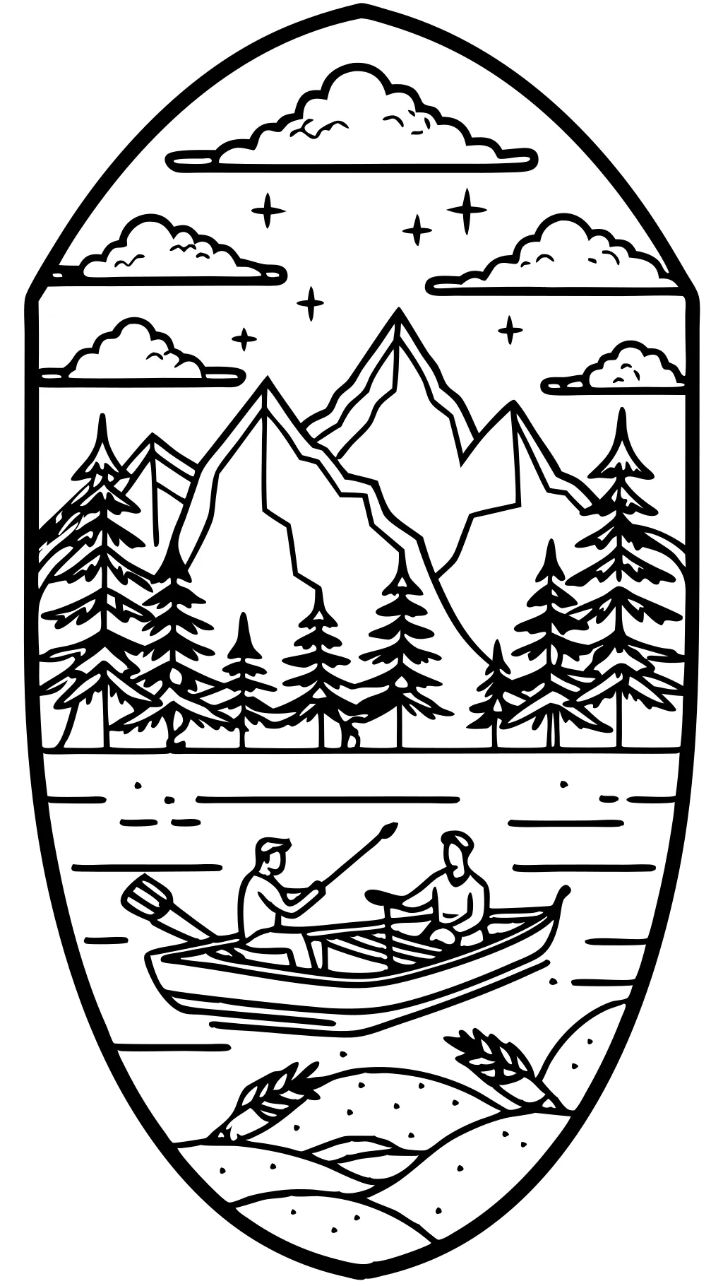 canoeing coloring pages